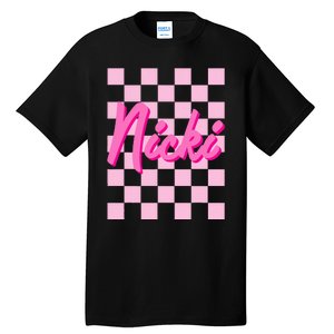 Girl Retro Nicki First Name Personalized Groovy Birthday Tall T-Shirt