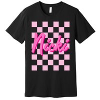 Girl Retro Nicki First Name Personalized Groovy Birthday Premium T-Shirt