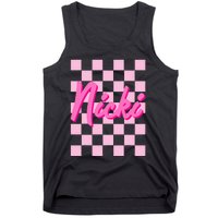 Girl Retro Nicki First Name Personalized Groovy Birthday Tank Top