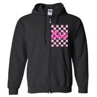 Girl Retro Nicki First Name Personalized Groovy Birthday Full Zip Hoodie