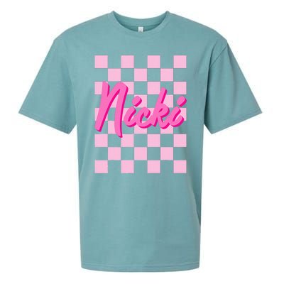 Girl Retro Nicki First Name Personalized Groovy Birthday Sueded Cloud Jersey T-Shirt