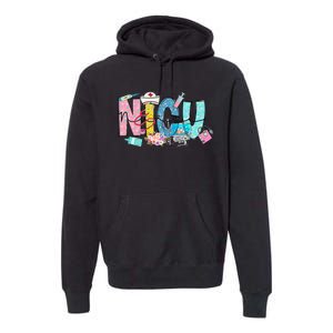 Groovy Retro NICU Nurse L&D Neonatal Medical Staffs Premium Hoodie