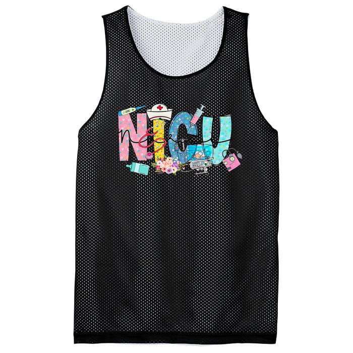 Groovy Retro NICU Nurse L&D Neonatal Medical Staffs Mesh Reversible Basketball Jersey Tank