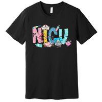 Groovy Retro NICU Nurse L&D Neonatal Medical Staffs Premium T-Shirt