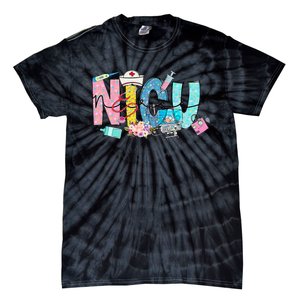 Groovy Retro NICU Nurse L&D Neonatal Medical Staffs Tie-Dye T-Shirt