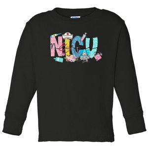 Groovy Retro NICU Nurse L&D Neonatal Medical Staffs Toddler Long Sleeve Shirt