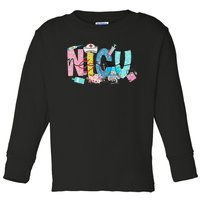 Groovy Retro NICU Nurse L&D Neonatal Medical Staffs Toddler Long Sleeve Shirt