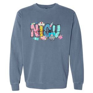 Groovy Retro NICU Nurse L&D Neonatal Medical Staffs Garment-Dyed Sweatshirt