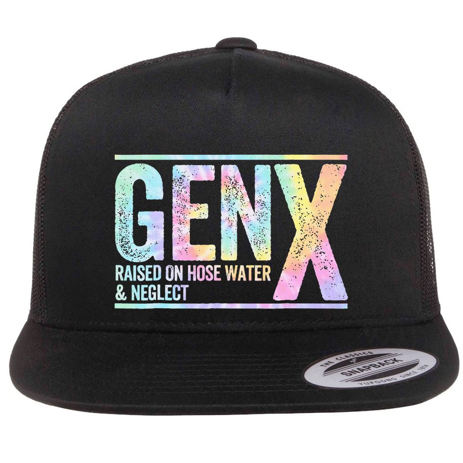 Genx Raised On Hose Water & Neglect Flat Bill Trucker Hat