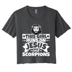 Girl Runs On Jesus And Scorpions Gift Women's Crop Top Tee