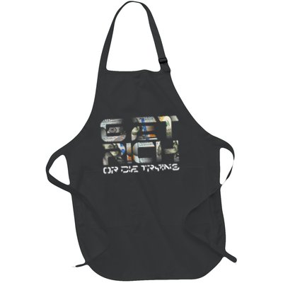 Get Rich Or Die Trying Millionaire Money Cash Miner Trader Full-Length Apron With Pockets