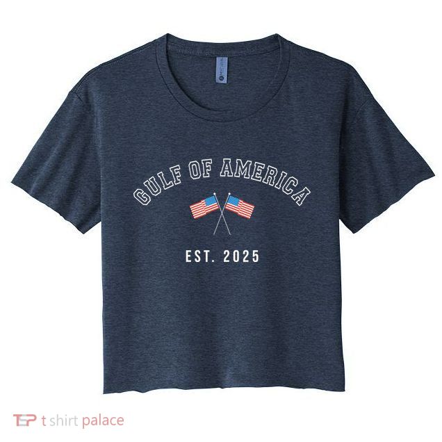Gulf Retro Of America Est 2025 Usa American Flag Women's Crop Top Tee