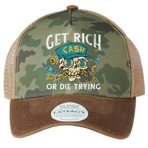 Get Rich Or Die Trying Money Hustle Hustler Cash Dollars Legacy Tie Dye Trucker Hat