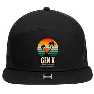 Genx Raised On Hose Water And Neglect 7 Panel Mesh Trucker Snapback Hat