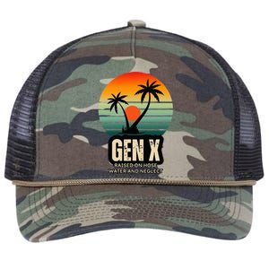 Genx Raised On Hose Water And Neglect Retro Rope Trucker Hat Cap