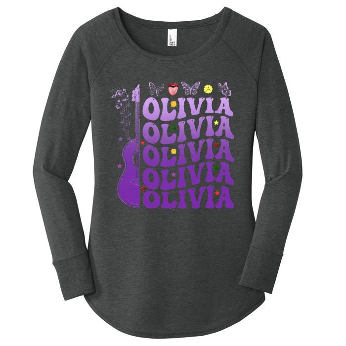 Girl Retro Olivia First Name Personalized Women's Perfect Tri Tunic Long Sleeve Shirt