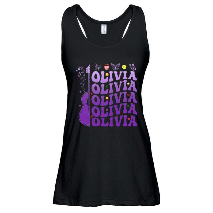 Girl Retro Olivia First Name Personalized Ladies Essential Flowy Tank