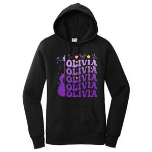 Girl Retro Olivia First Name Personalized Women's Pullover Hoodie