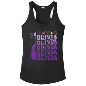 Girl Retro Olivia First Name Personalized Ladies PosiCharge Competitor Racerback Tank