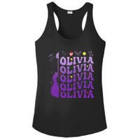 Girl Retro Olivia First Name Personalized Ladies PosiCharge Competitor Racerback Tank