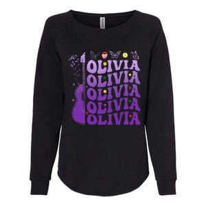 Girl Retro Olivia First Name Personalized Womens California Wash Sweatshirt