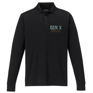 Genx Raised On Hose Water And Neglect Performance Long Sleeve Polo