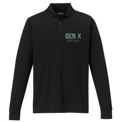 Genx Raised On Hose Water And Neglect Performance Long Sleeve Polo