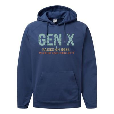 Genx Raised On Hose Water And Neglect Performance Fleece Hoodie