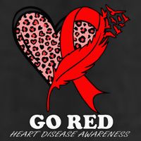 Go Red October Heart Disease Awareness Heart Leopard Ribbon Cool Comfort Performance Bucket Hat