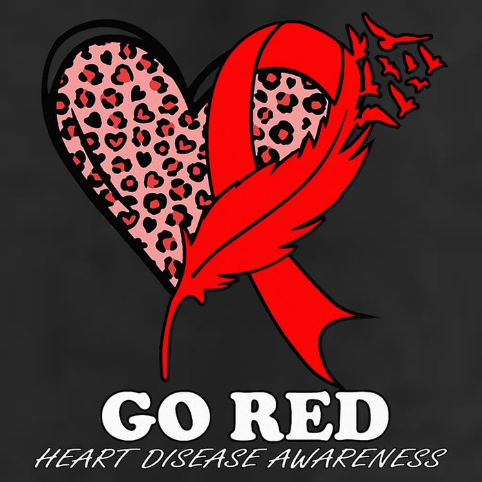 Go Red October Heart Disease Awareness Heart Leopard Ribbon Cool Comfort Performance Bucket Hat