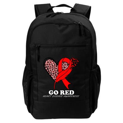 Go Red October Heart Disease Awareness Heart Leopard Ribbon Backpack