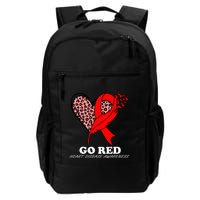 Go Red October Heart Disease Awareness Heart Leopard Ribbon Backpack