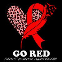Go Red October Heart Disease Awareness Heart Leopard Ribbon Drawstring Bag