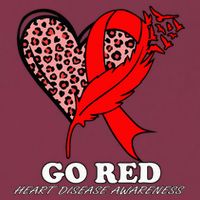 Go Red October Heart Disease Awareness Heart Leopard Ribbon 16oz Travel Tumbler