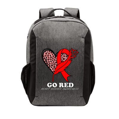 Go Red October Heart Disease Awareness Heart Leopard Ribbon Vector Backpack