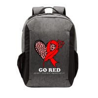 Go Red October Heart Disease Awareness Heart Leopard Ribbon Vector Backpack