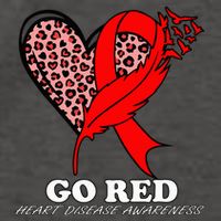 Go Red October Heart Disease Awareness Heart Leopard Ribbon Vector Backpack