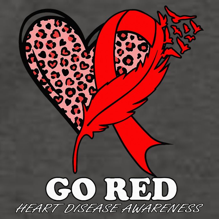 Go Red October Heart Disease Awareness Heart Leopard Ribbon Vector Backpack