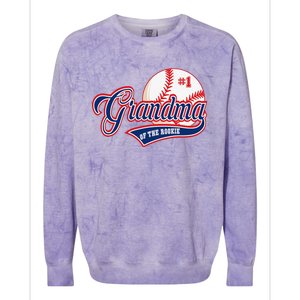 Grandma Rookie of Year 1st Birthday Baseball Theme Matching Colorblast Crewneck Sweatshirt