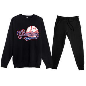 Grandma Rookie of Year 1st Birthday Baseball Theme Matching Premium Crewneck Sweatsuit Set