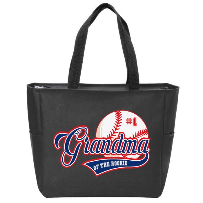 Grandma Rookie of Year 1st Birthday Baseball Theme Matching Zip Tote Bag