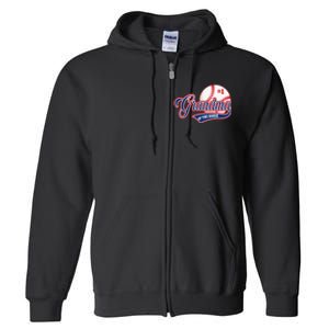 Grandma Rookie of Year 1st Birthday Baseball Theme Matching Full Zip Hoodie