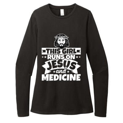 Girl Runs On Jesus And Medicine Cool Gift Womens CVC Long Sleeve Shirt