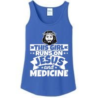 Girl Runs On Jesus And Medicine Cool Gift Ladies Essential Tank