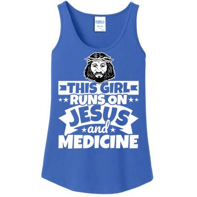 Girl Runs On Jesus And Medicine Cool Gift Ladies Essential Tank