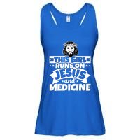 Girl Runs On Jesus And Medicine Cool Gift Ladies Essential Flowy Tank