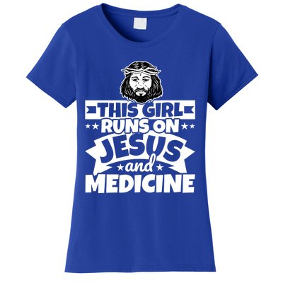 Girl Runs On Jesus And Medicine Cool Gift Women's T-Shirt