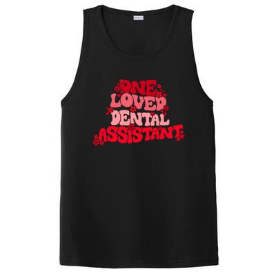 Groovy Retro One Loved Dental Assistant Happy Valentines Day Funny Gift PosiCharge Competitor Tank