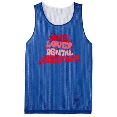 Groovy Retro One Loved Dental Assistant Happy Valentines Day Funny Gift Mesh Reversible Basketball Jersey Tank