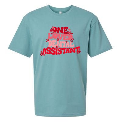 Groovy Retro One Loved Dental Assistant Happy Valentines Day Funny Gift Sueded Cloud Jersey T-Shirt